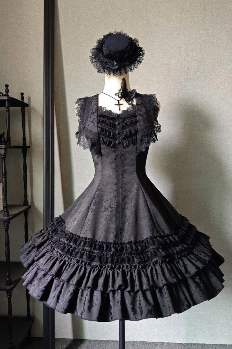 Dark Tailored Slim Gothic Lolita Dress + Outerwear