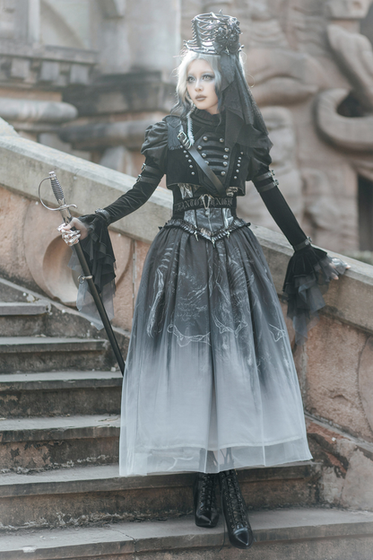 [pre-order Deadline: June 8] Phantom Knight Dark Gothic Military Dress Full Set (jacket + Bustier Top + Skirt)