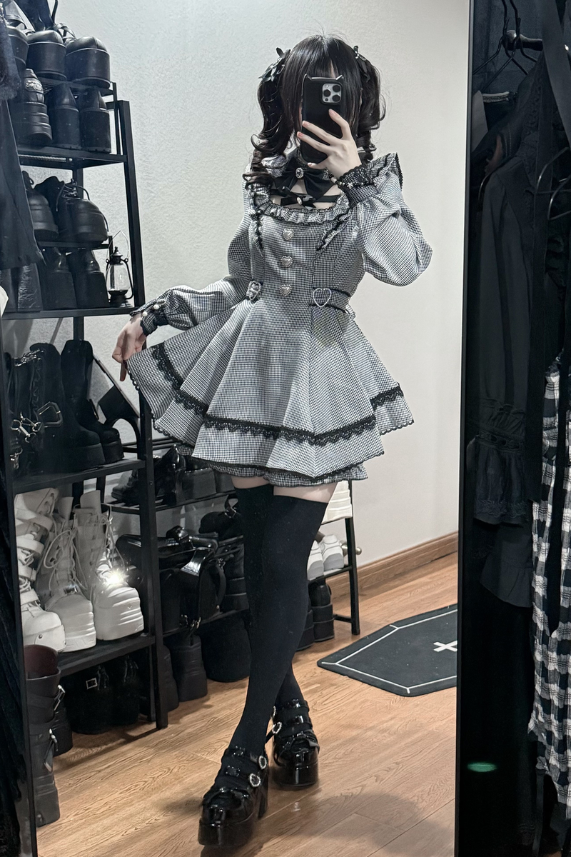 Plaid Dark Jirai Dress + Shorts