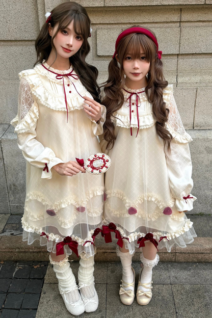 Strawberry Cream Doll Lolita Dress + Strawberry Ribbon