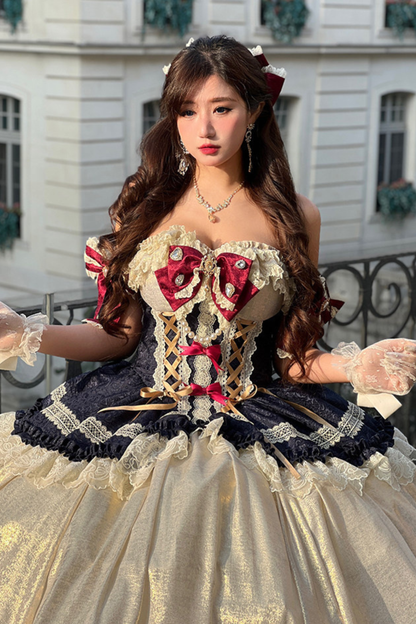 Snow White Lolita Dress + Big Ribbon