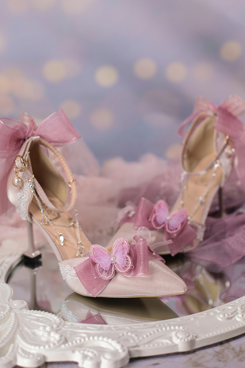 Sheer Light Chain Lolita Stiletto Pumps