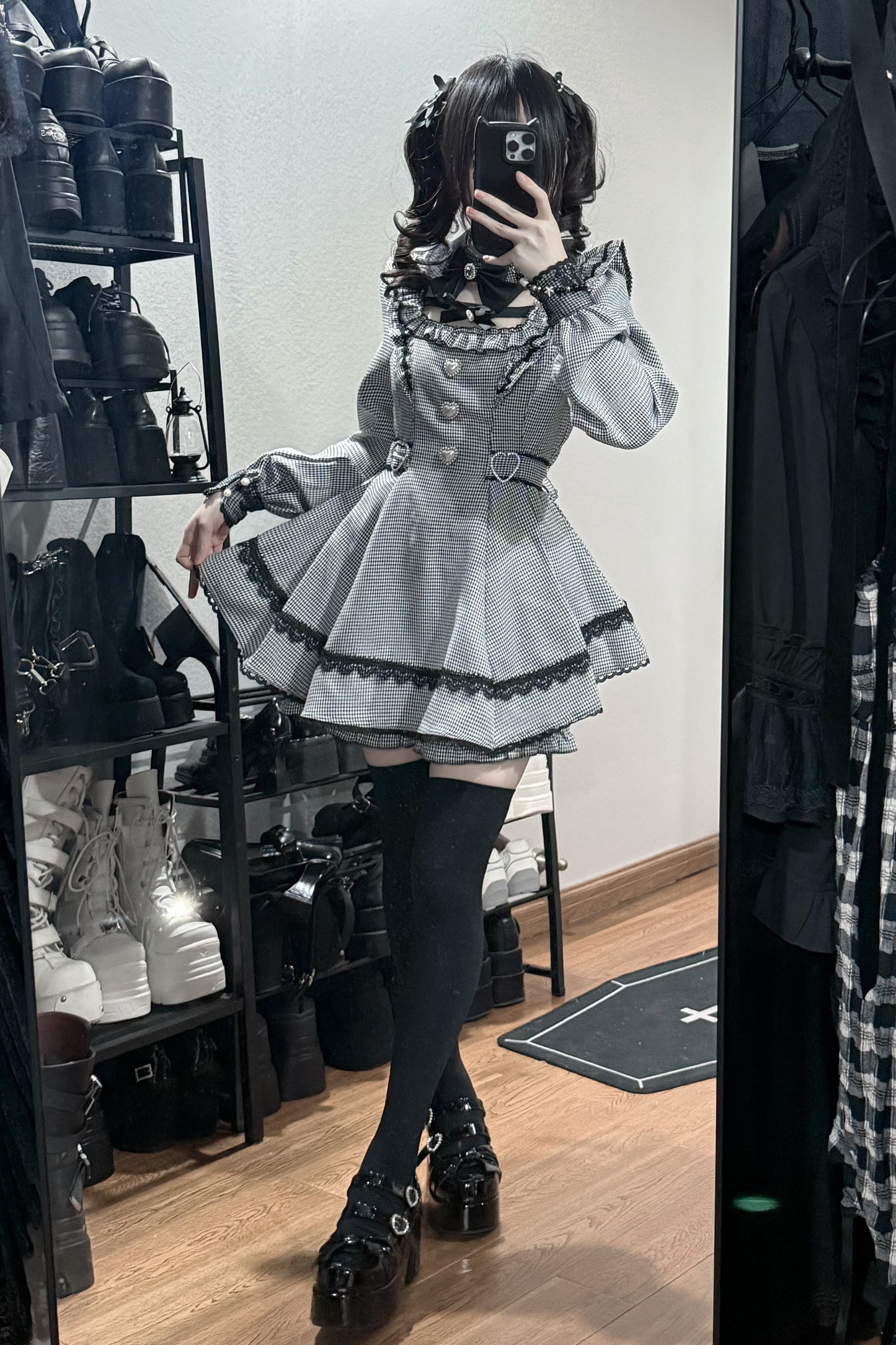 Plaid Dark Jirai Dress + Shorts