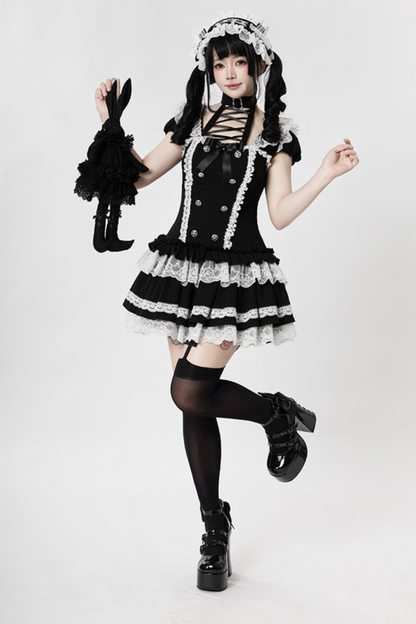 Gothic Doll Dress + Pants + Hairband