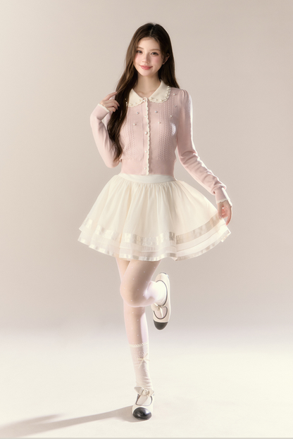 Sweet Island Doll Cardigan + Tight Skirt