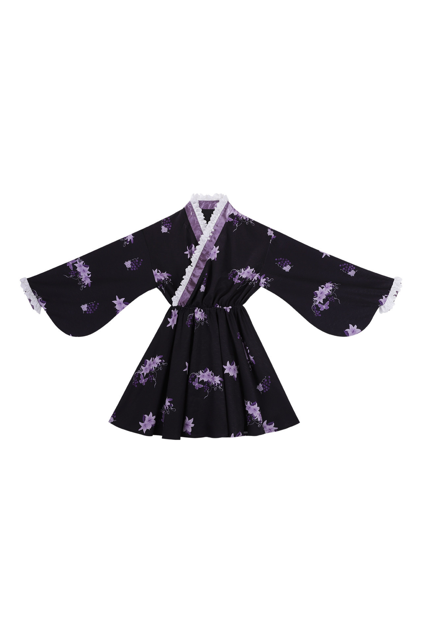 Dark Chinese-style Cross Collar Dress + Overdress + Skirt