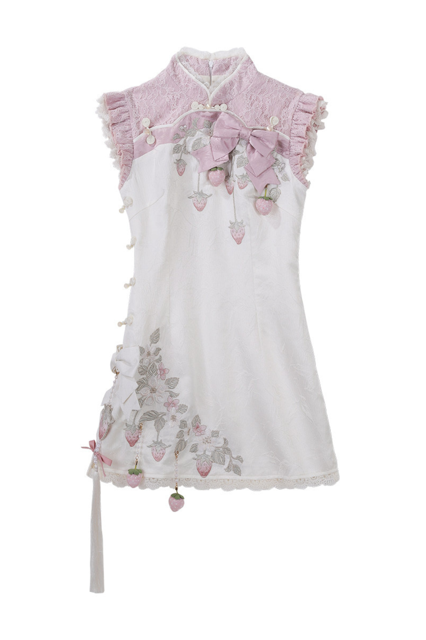 Strawberry Sweet Chinese-style Sleeveless Dress