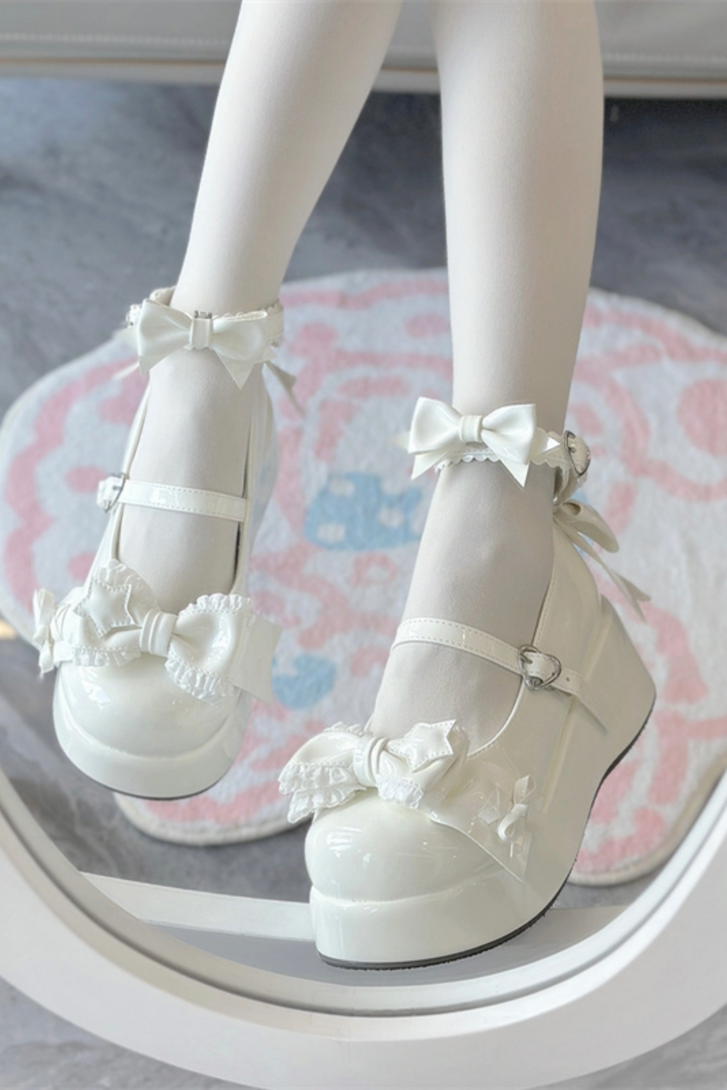 Biscuit Lolita Ruffle Ribbon Shoes