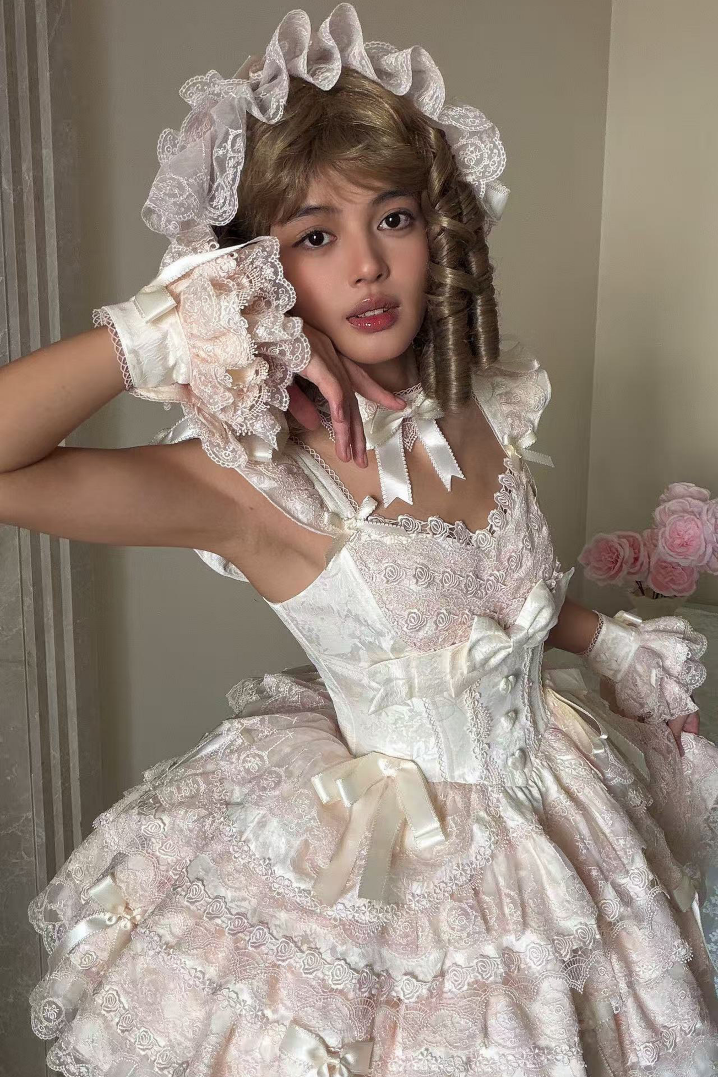 [pre-order] Princess Ballet Tiered Lolita Dress + Headband + Necklace + Sleeves + Tail