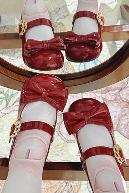 Glossy Ribbon Lolita Shoes