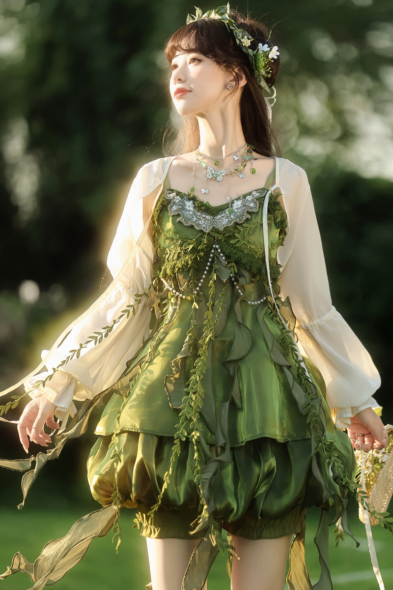 Forest Girl Chinese-style Dress + Top + Skirt