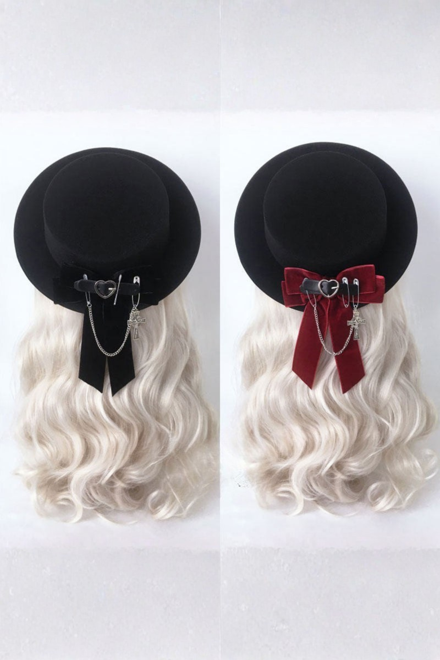 Heart Buckle Ribbon Flat Hat