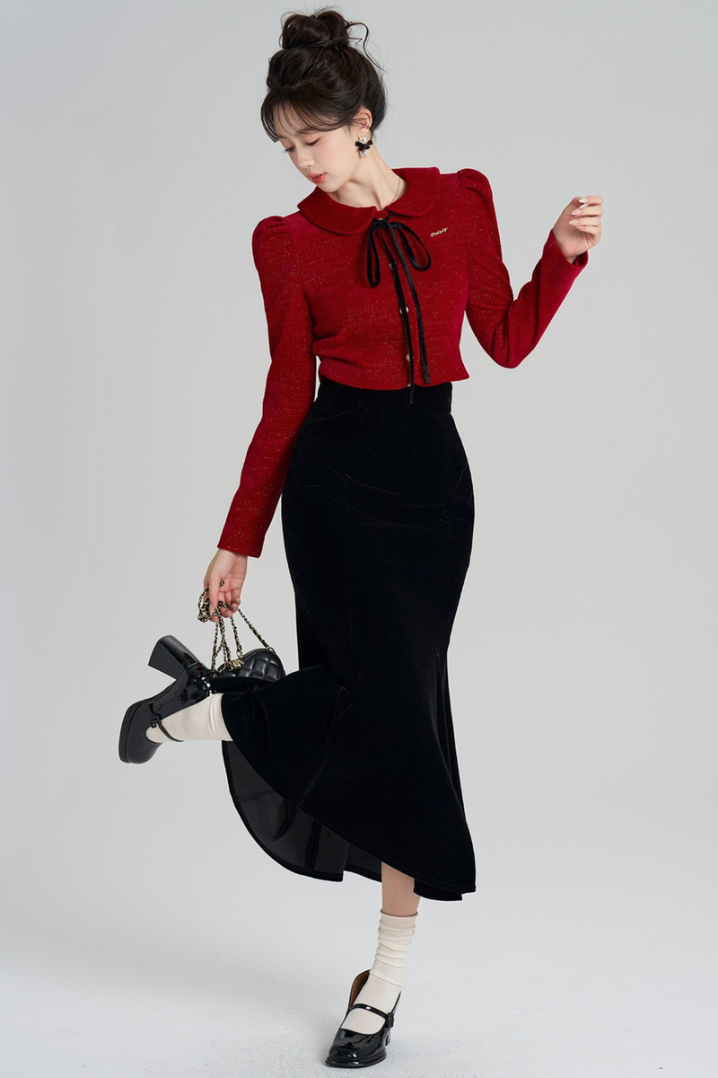 French Lame Knit Top + Mermaid Skirt