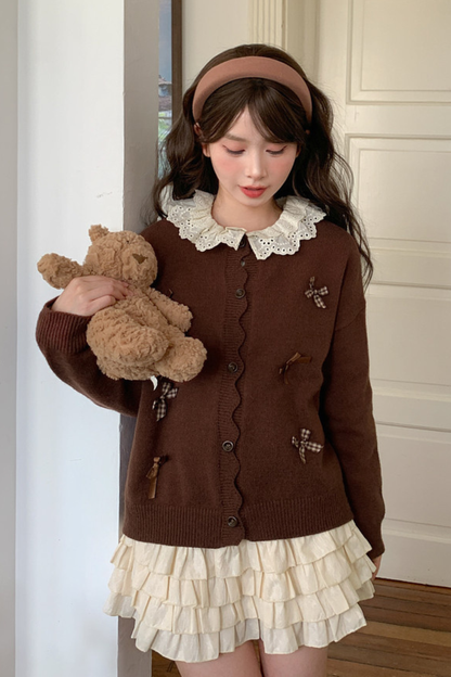 Sweet Ribbon Knit Cardigan