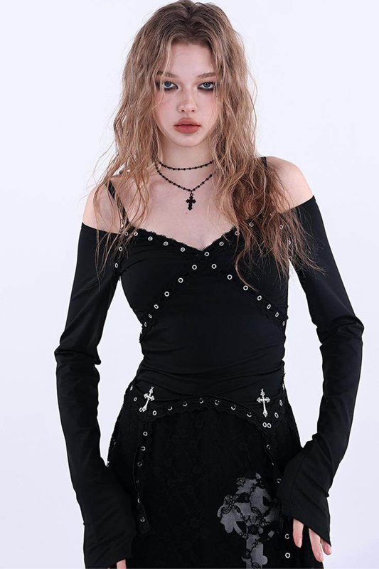 Lace Trim Off-shoulder Top