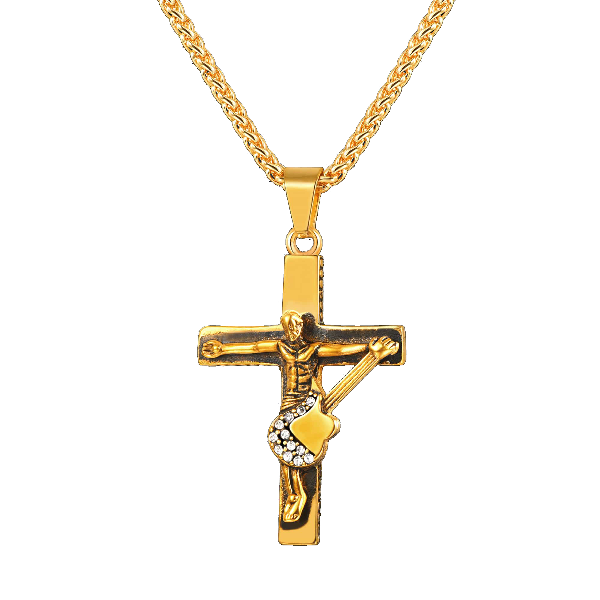 Guitar Jesus Cross Necklace Pendant for