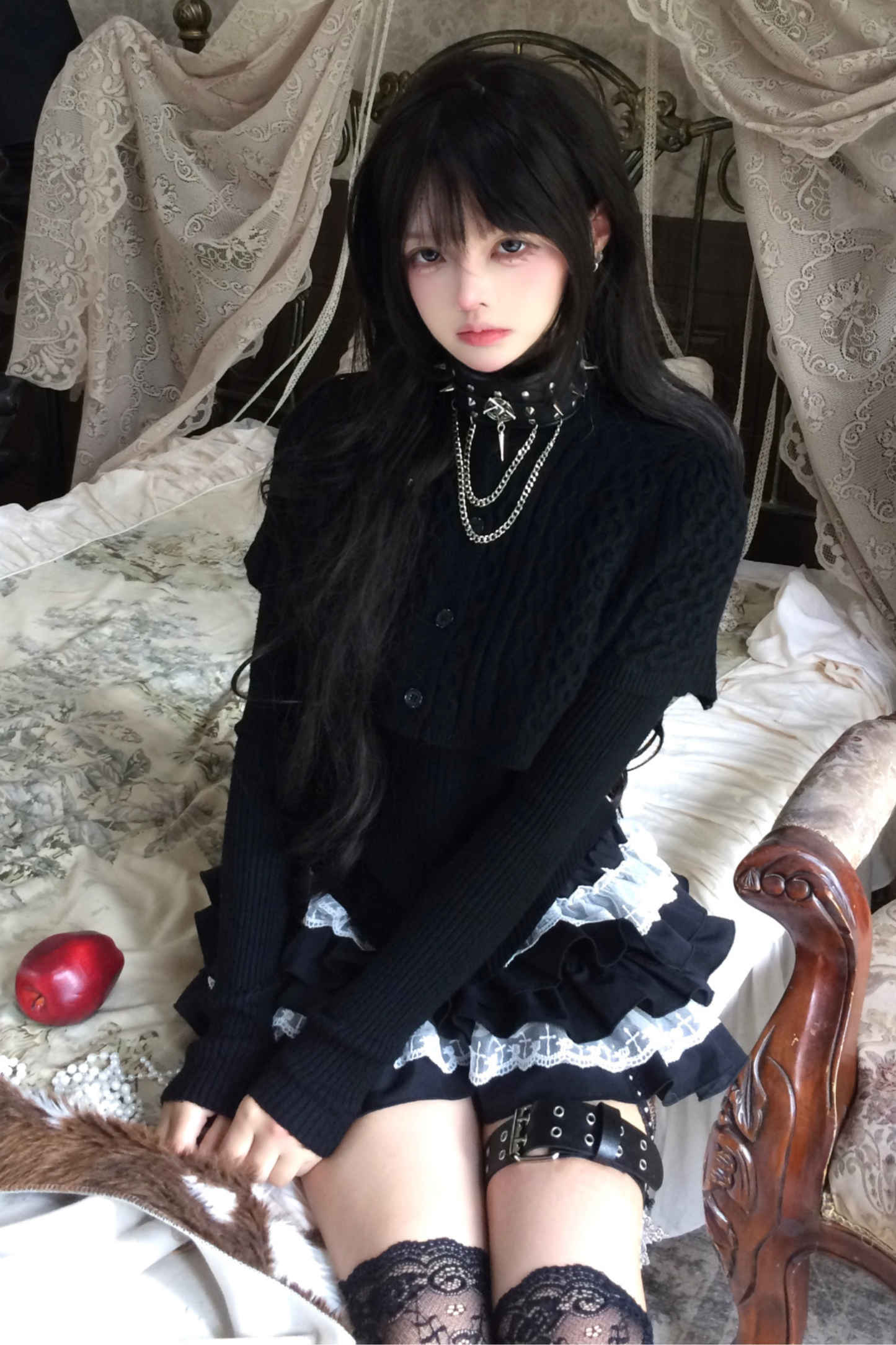 French Dark Tops + Tiered Skirt