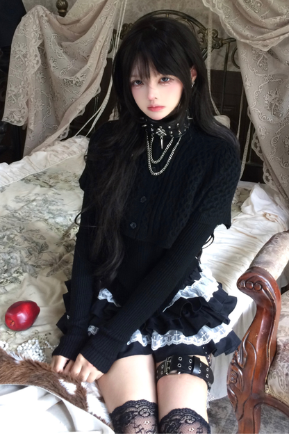 French Dark Tops + Tiered Skirt