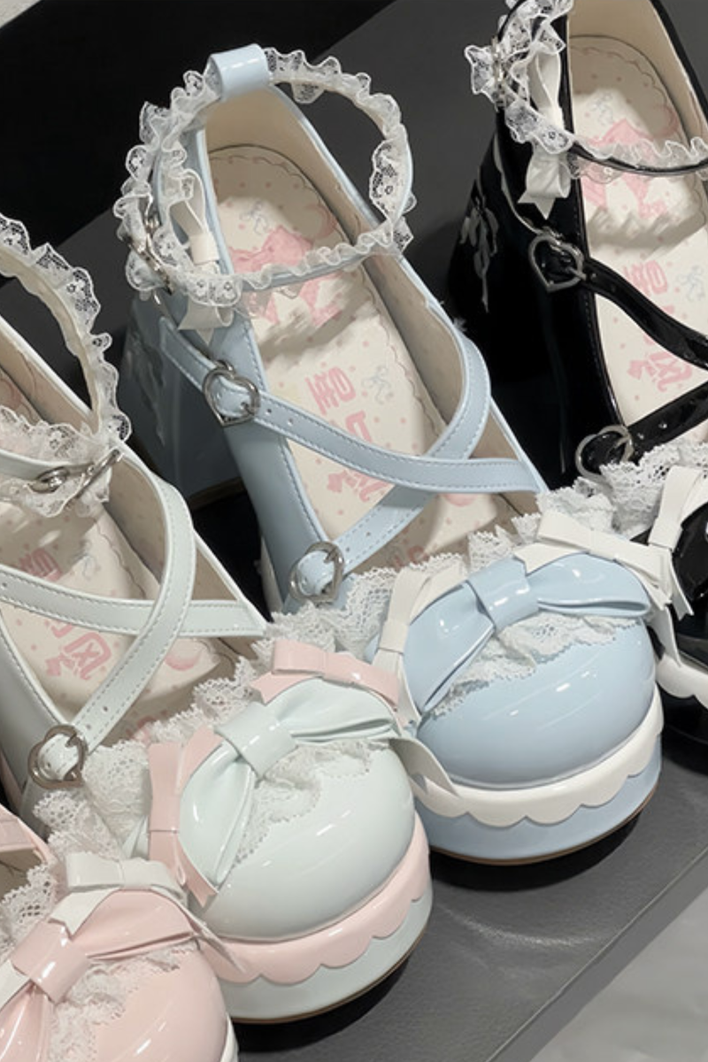 Sweet Lace Ribbon Lolita Shoes