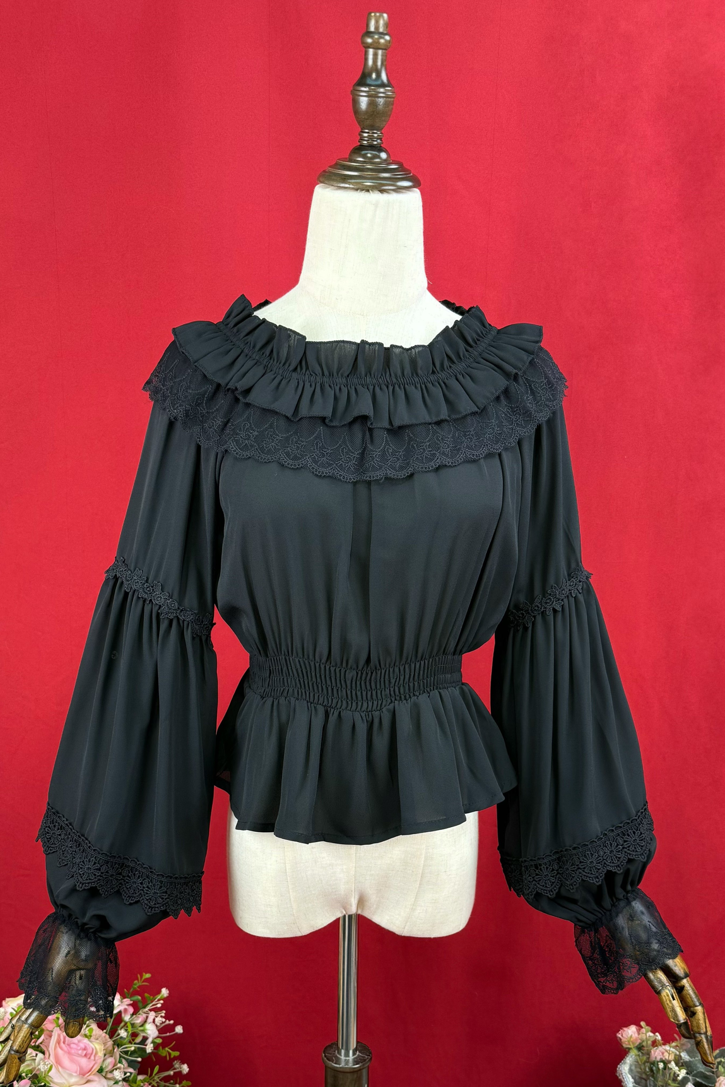 Off-shoulder Long Sleeve Romantic Blouse