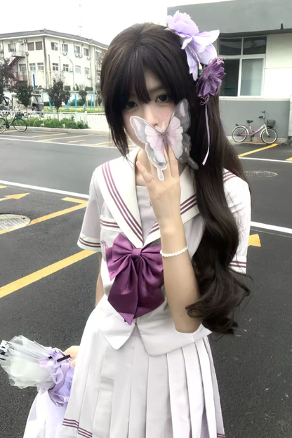 Purple Mist Sailor Top + Skirt + Ribbon