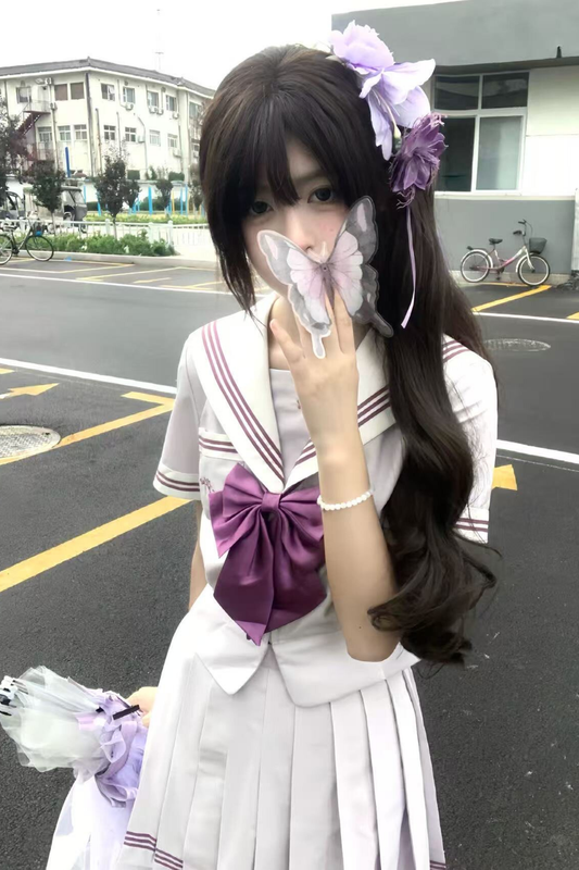 Purple Mist Sailor Top + Skirt + Ribbon