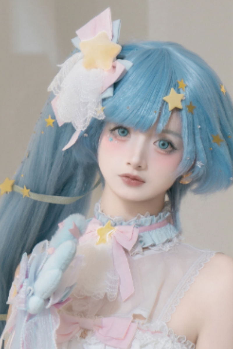 Magic Fairy Sparkling Water Lolita Top + Skirt + Hair Clip + Tail + Magic Stitching