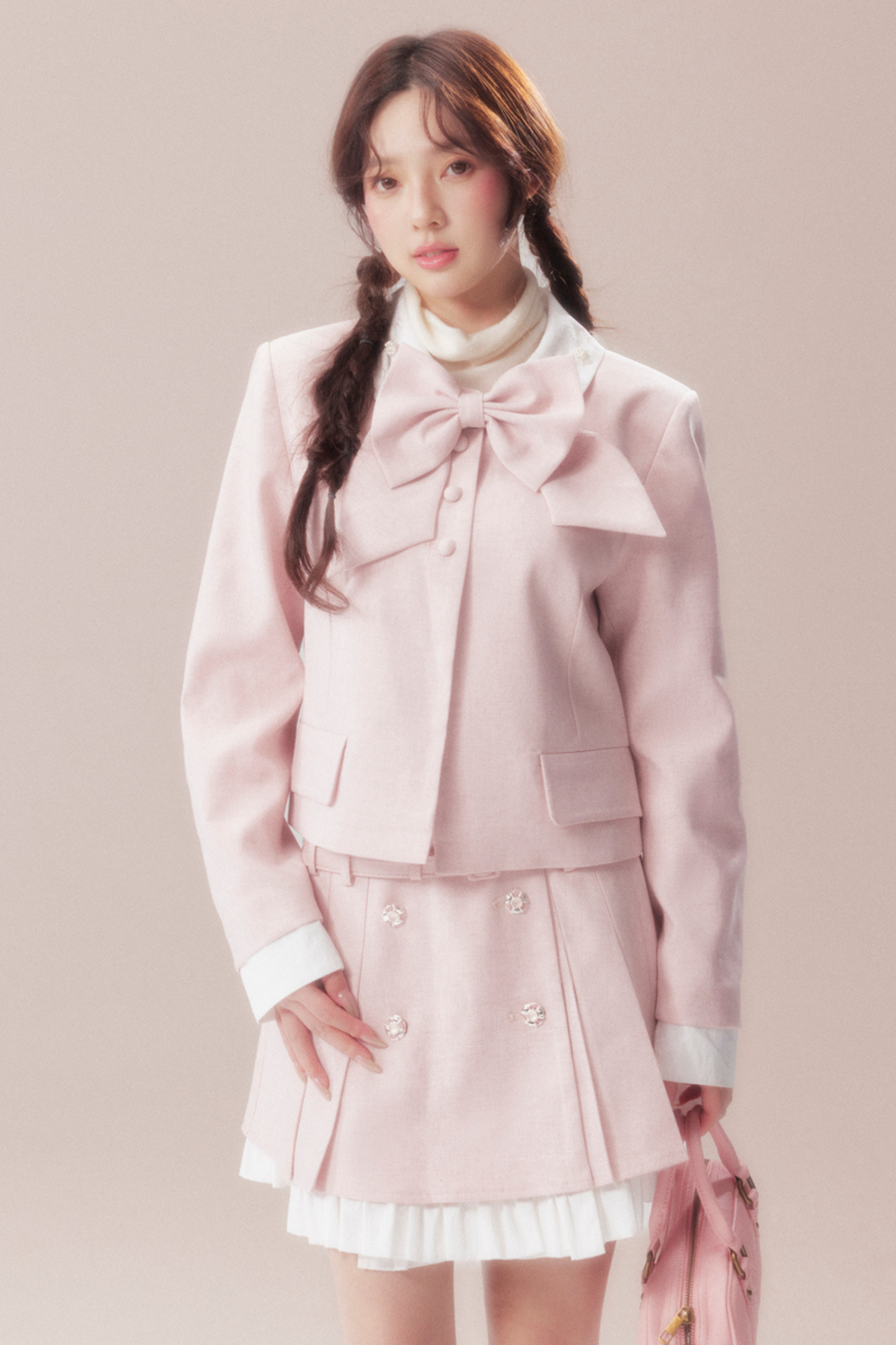 Sweet Ribbon Jacket + Pleated Skirt