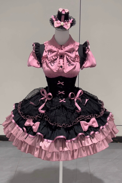 [pre-order Deadline: March 10] Candy Heartbeat Lolita Shirt + Jumper Skirt + Hat + Ribbon
