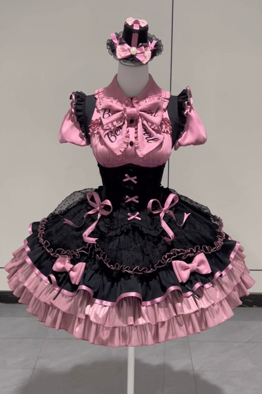 [pre-order Deadline: March 10] Candy Heartbeat Lolita Shirt + Jumper Skirt + Hat + Ribbon