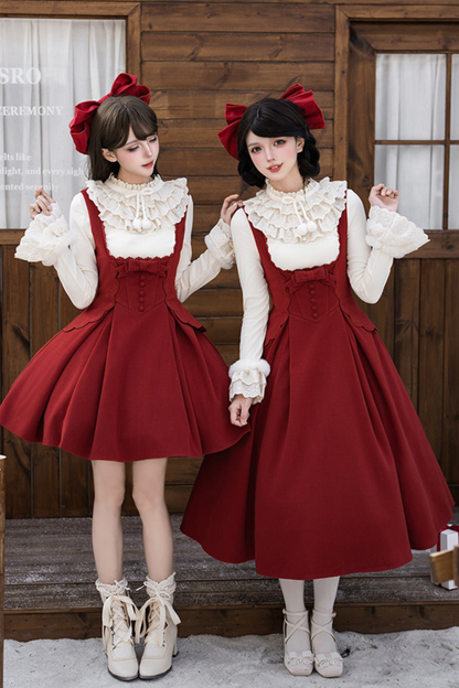 Velvet Rose Suspender Dress + Top + Bow