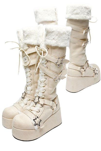 Subculture Fur Star Long Boots