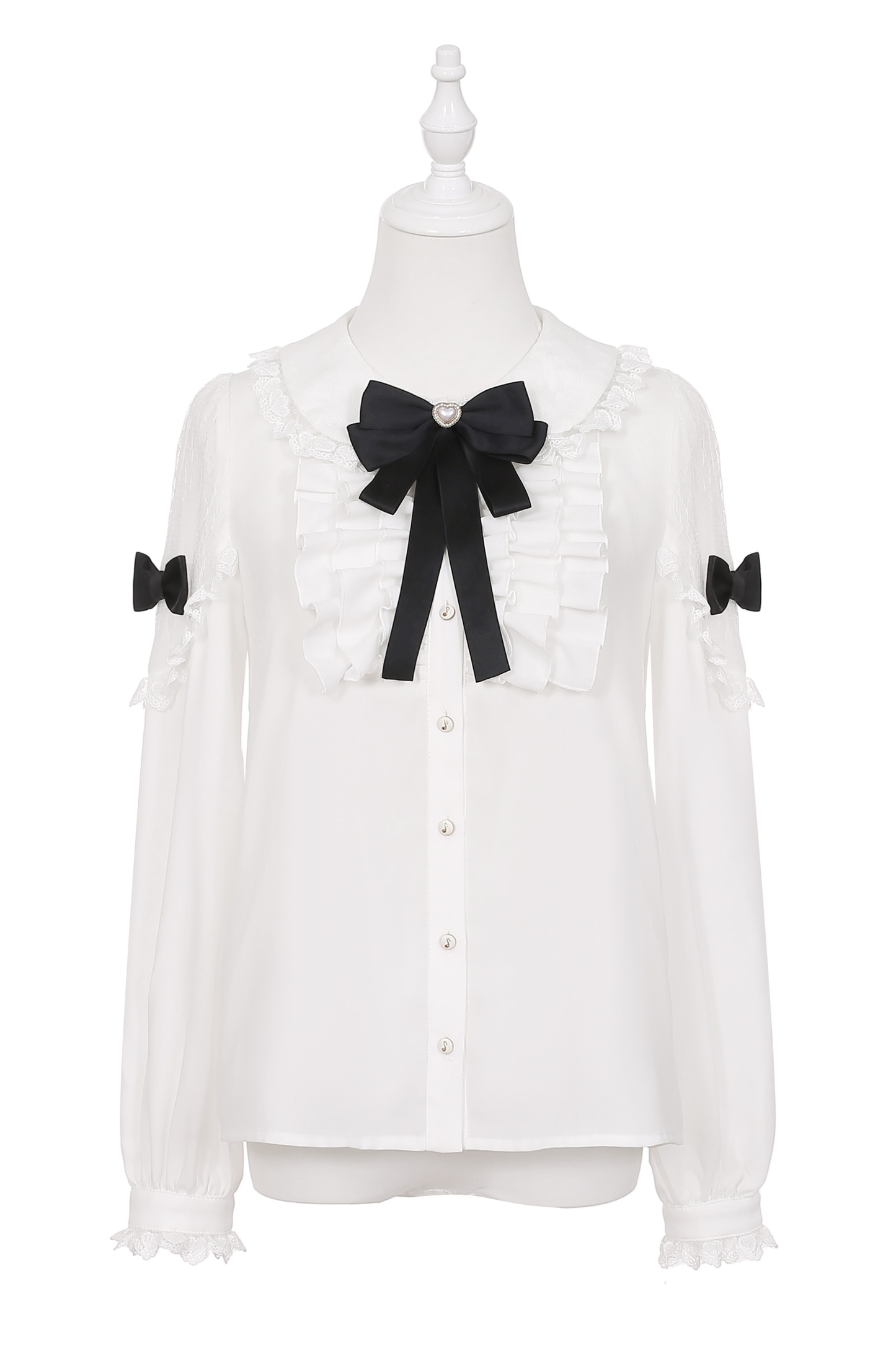 Lace Shirt + Tiered Bib Skirt