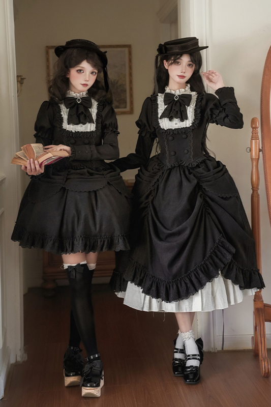 [pre-order] Classic Top + Curtain Skirt + Ribbon Collar + Hat