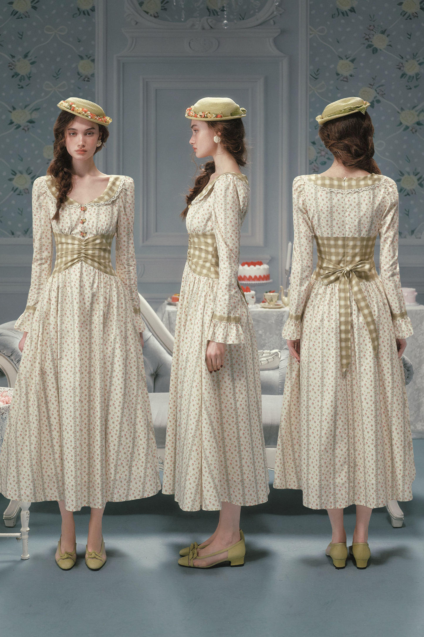 Retro Lace Maid Cotton Dress