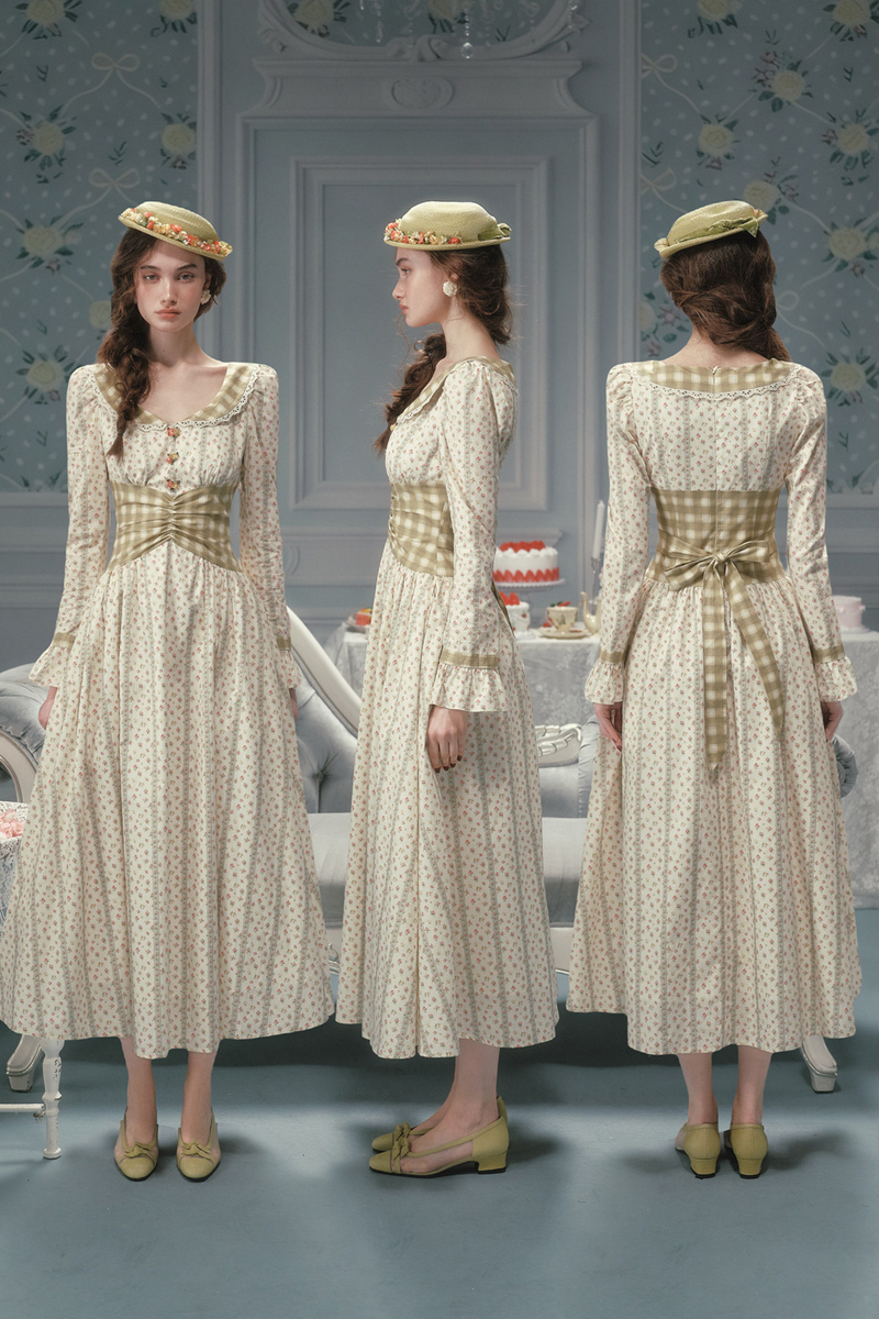 Retro Lace Maid Cotton Dress
