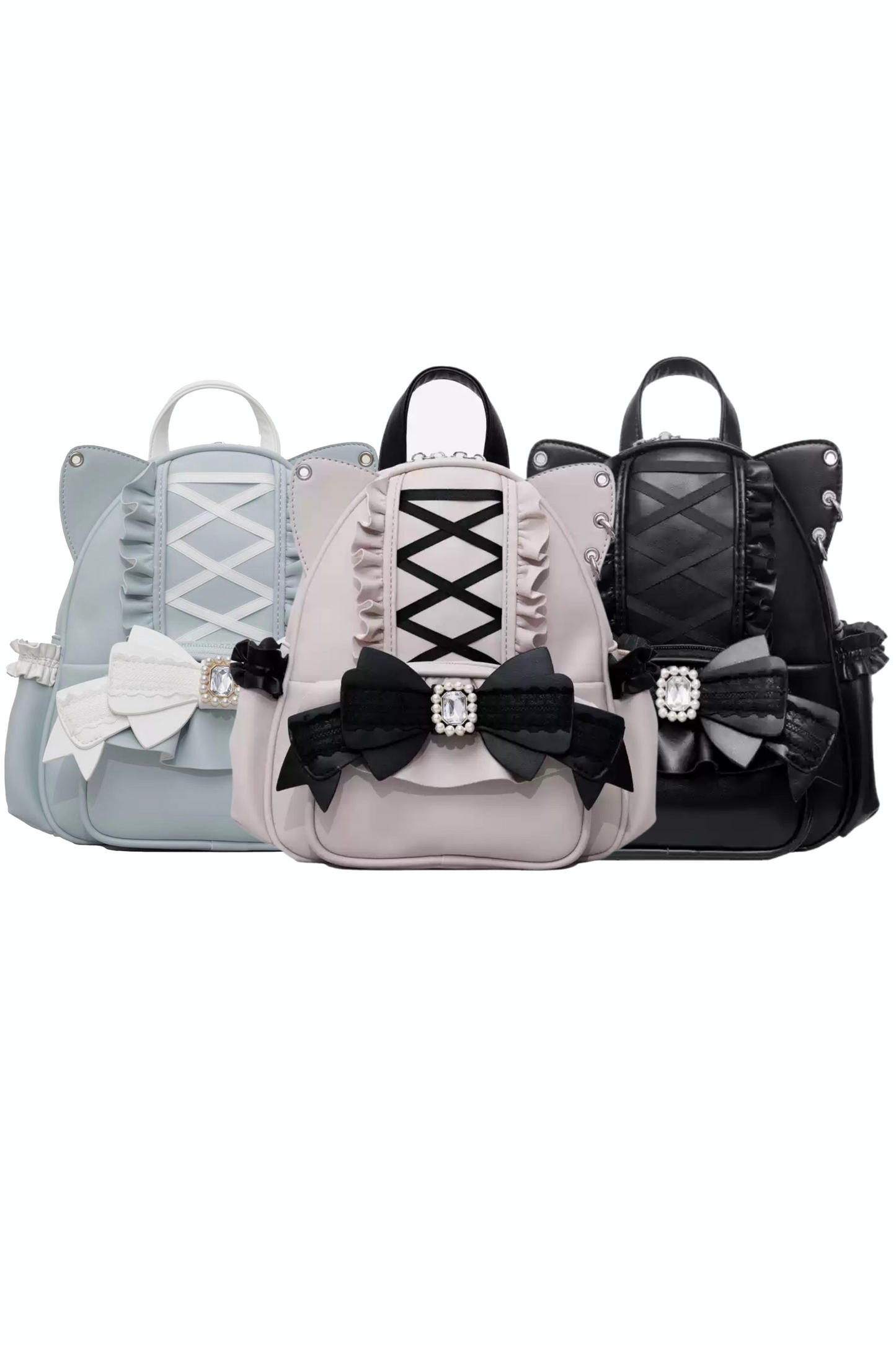 [pre-order] Cat Ear Jewel Ribbon Backpack