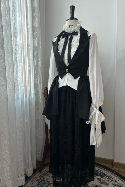 Gothic Lolita Prince Shirt + Skirt + Long Vest