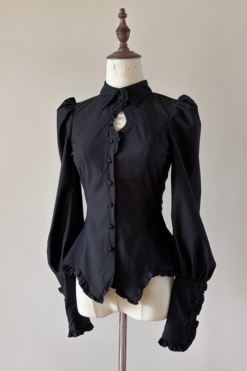 Gothic Puff Shoulder Blouse + Skirt