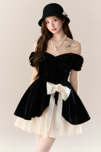 Velvet French Black Dress