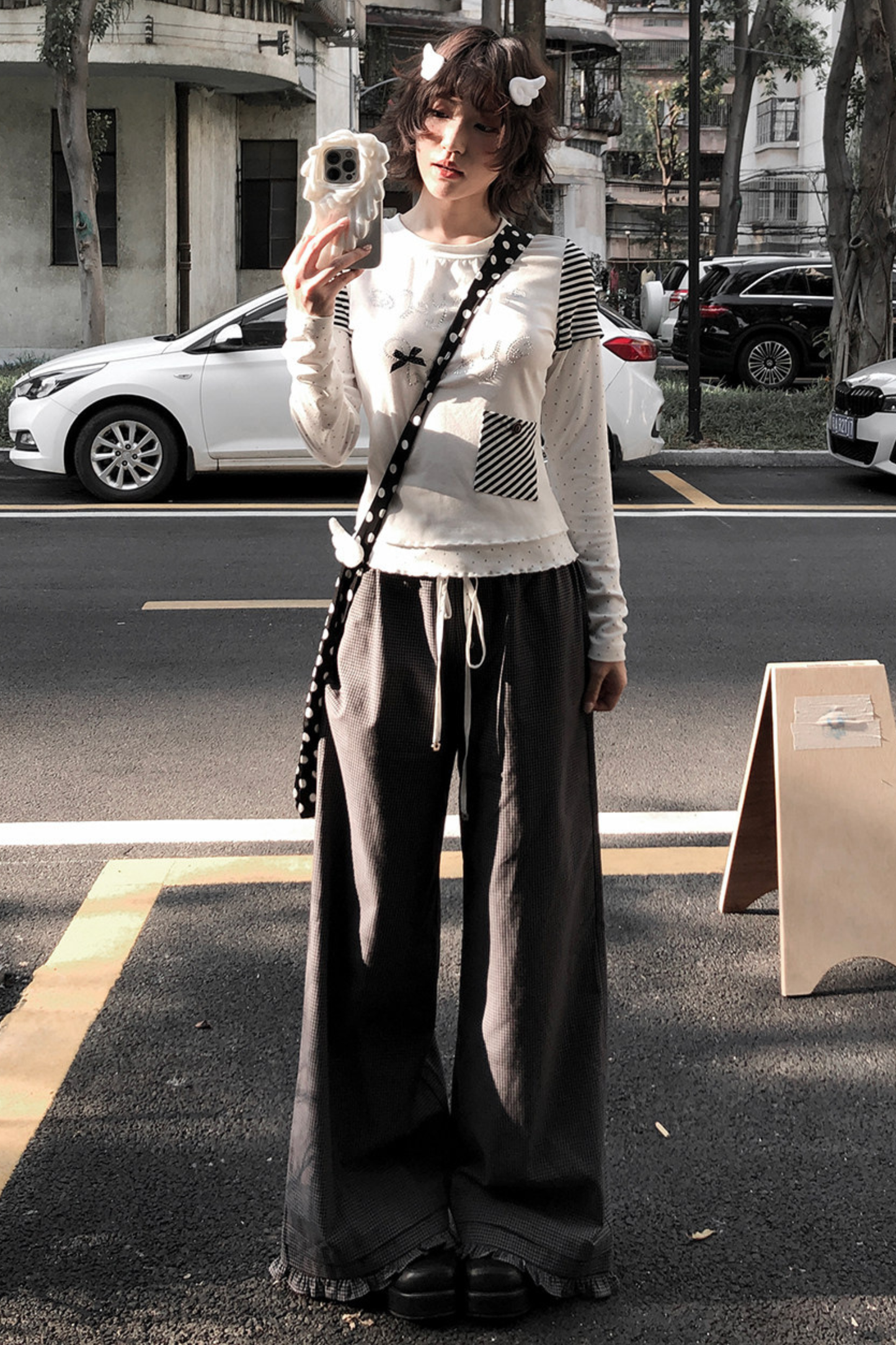 Heaven Angel Top + Striped Pants