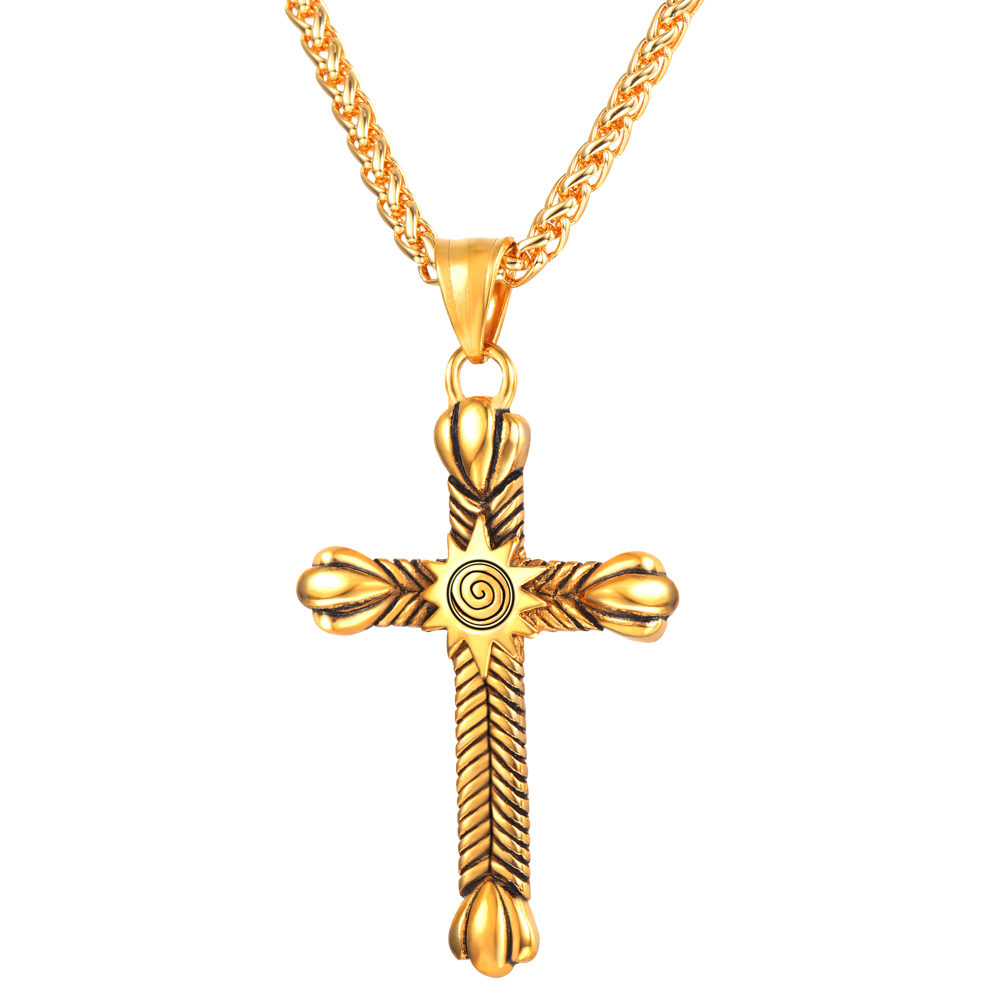 Stainless Steel Cross Crucifix Necklace for
