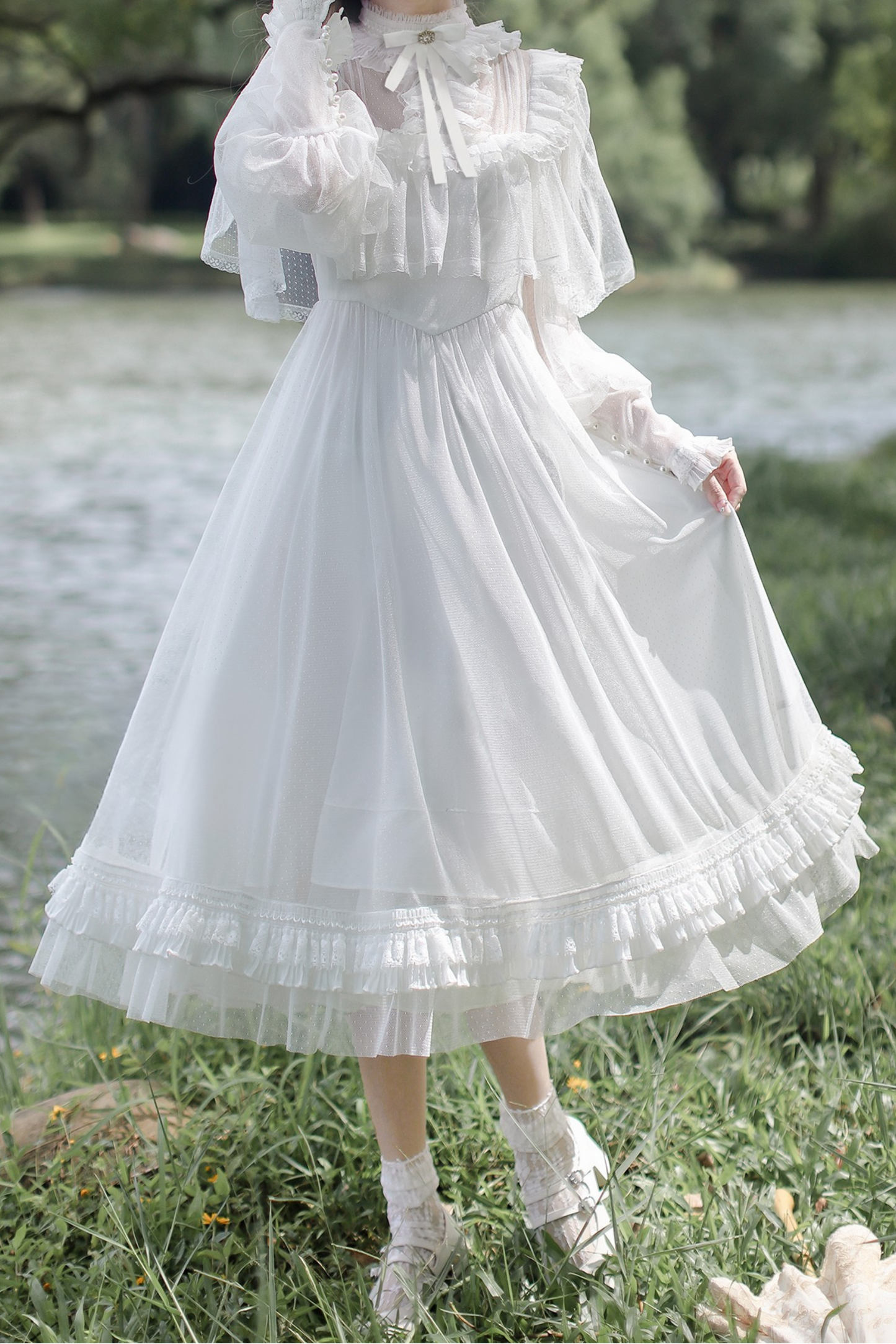Classic System Dot Gauze Dress