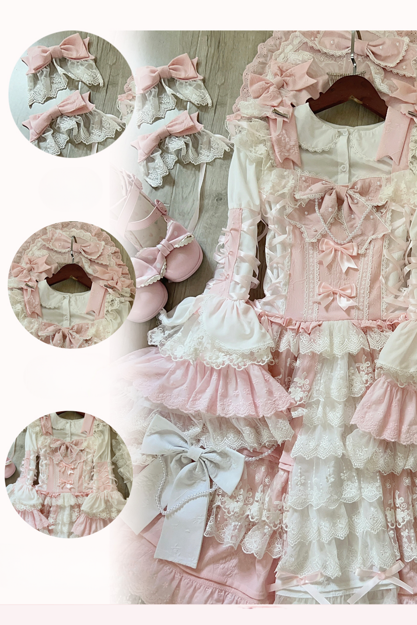[pre-order] Peach Rabbit Antique Doll Lolita Dress Set