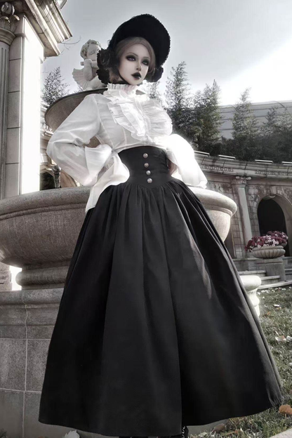 Gothic Lolita Cape + Shirt + Skirt + Ribbon + Bonnet