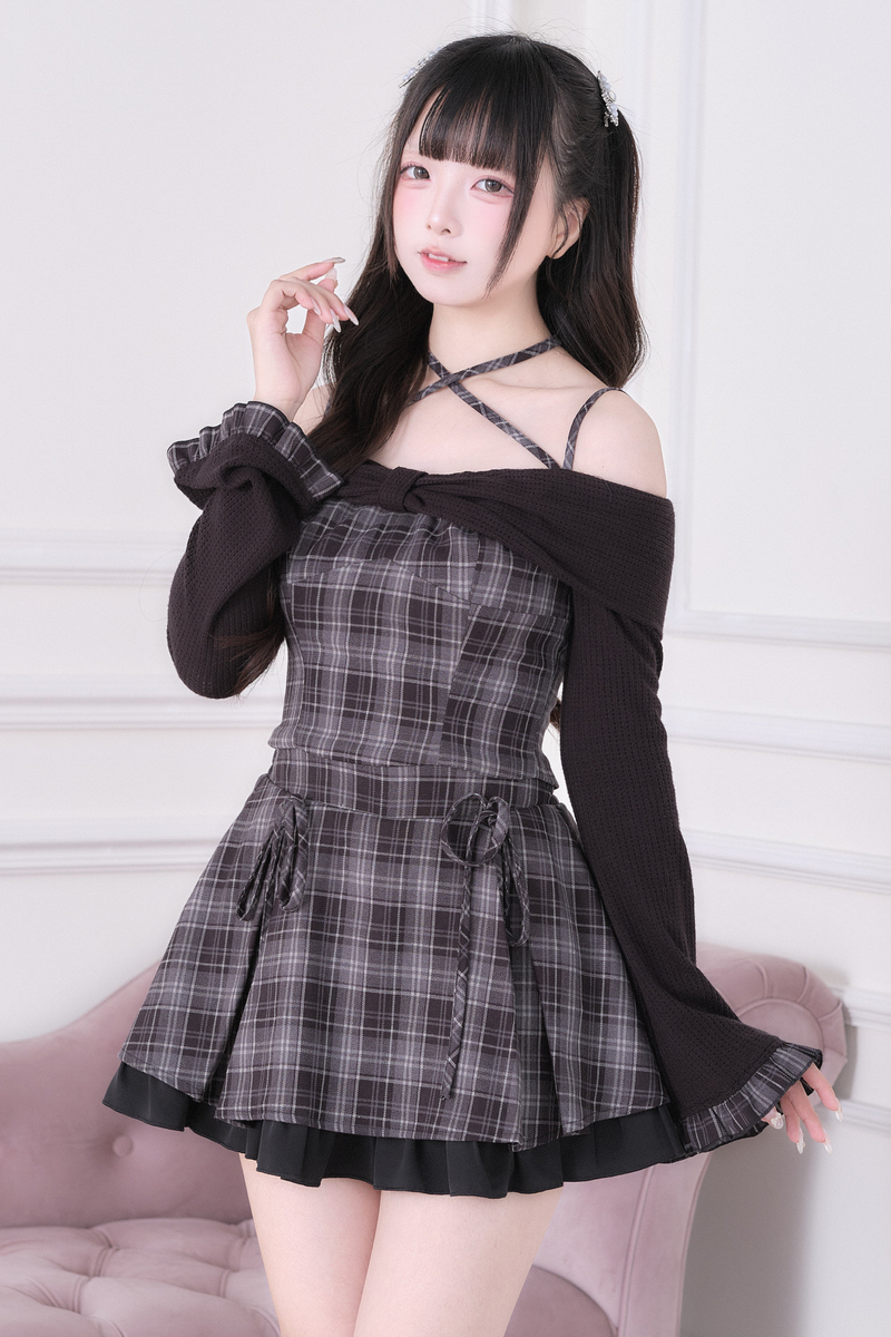Plaid Sweet Top + Short Skirt