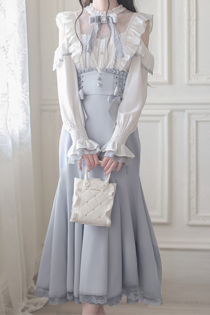 Off Shoulder Design Shirt + Mermaid Skirt