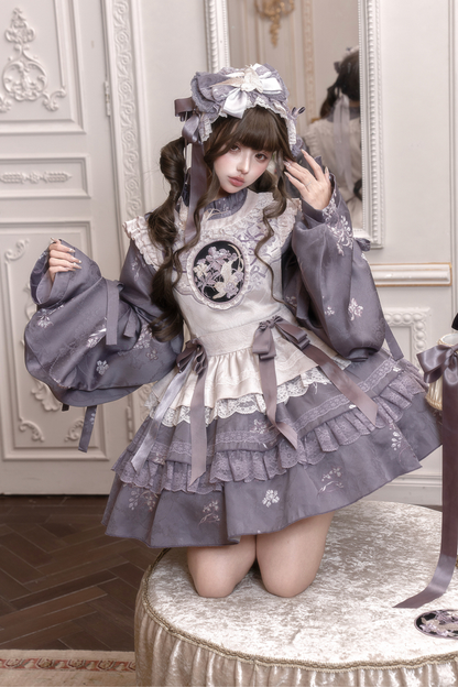 Chinese-style Ruffle Dress + Vest + Headband
