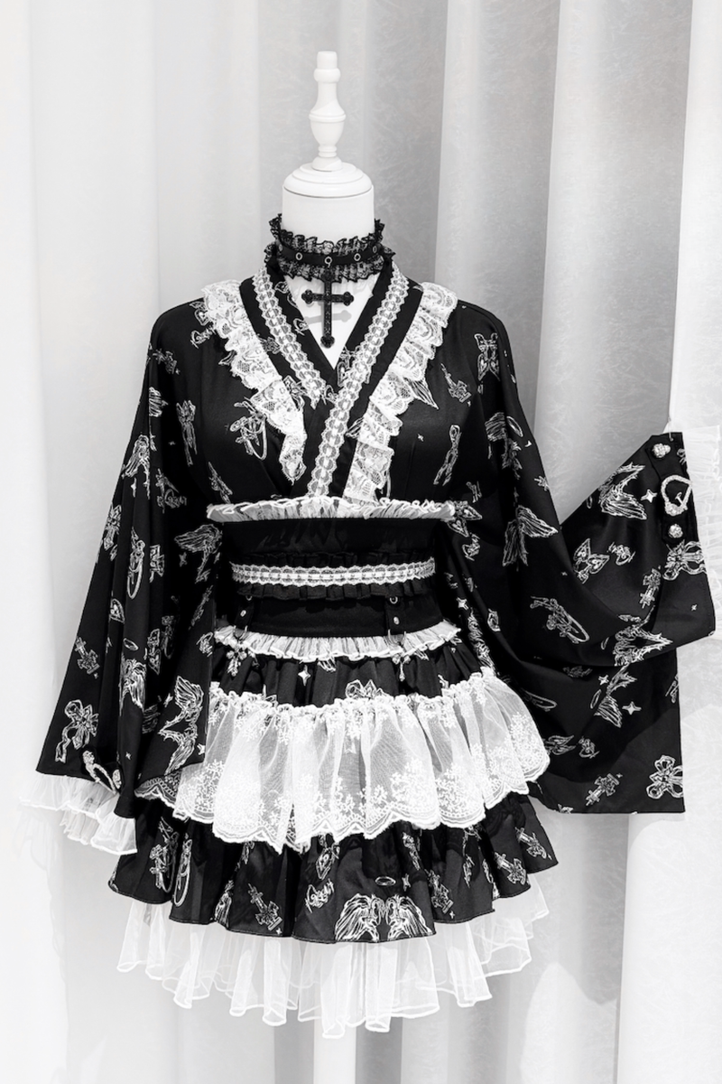 Galaxy Dark Lace Dark Kawaii Yukata