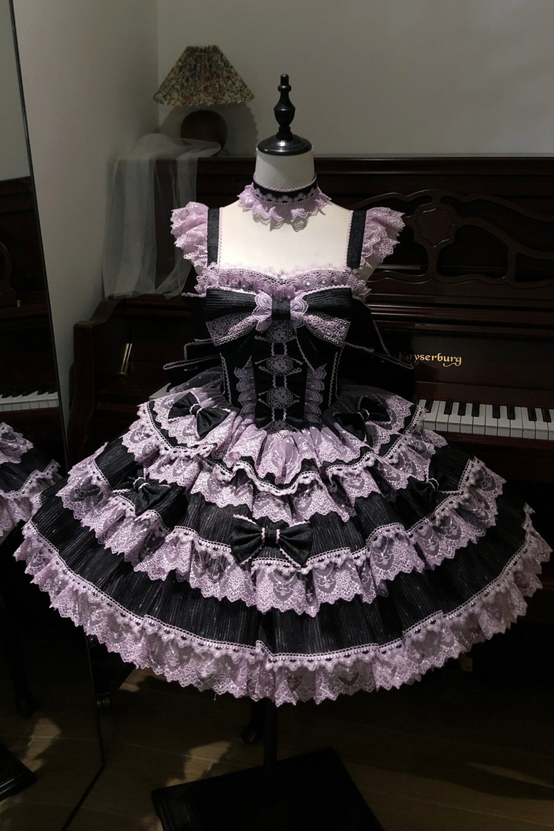 [pre-order] Princess Ballet Tiered Lolita Dress + Headband + Necklace + Sleeves + Tail